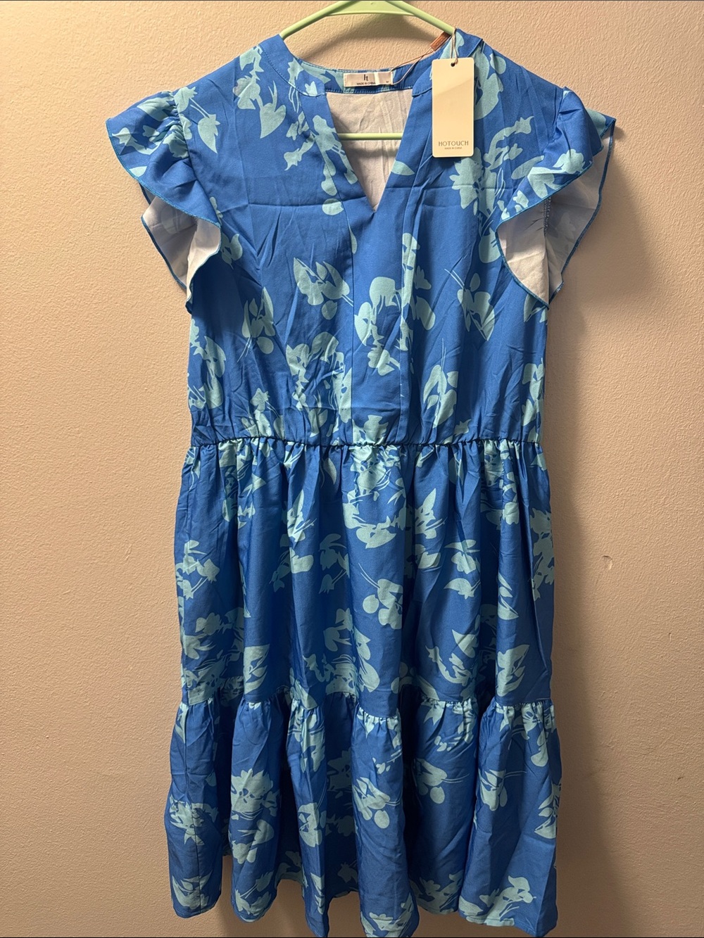 Hot touch - Blue Floral Dress with pockets Size M